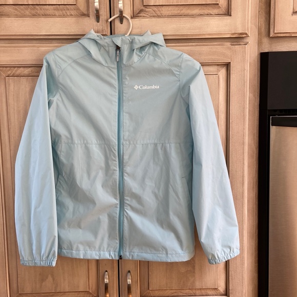 Columbia Other - Columbia rain coat jacket girls sz M pale blue